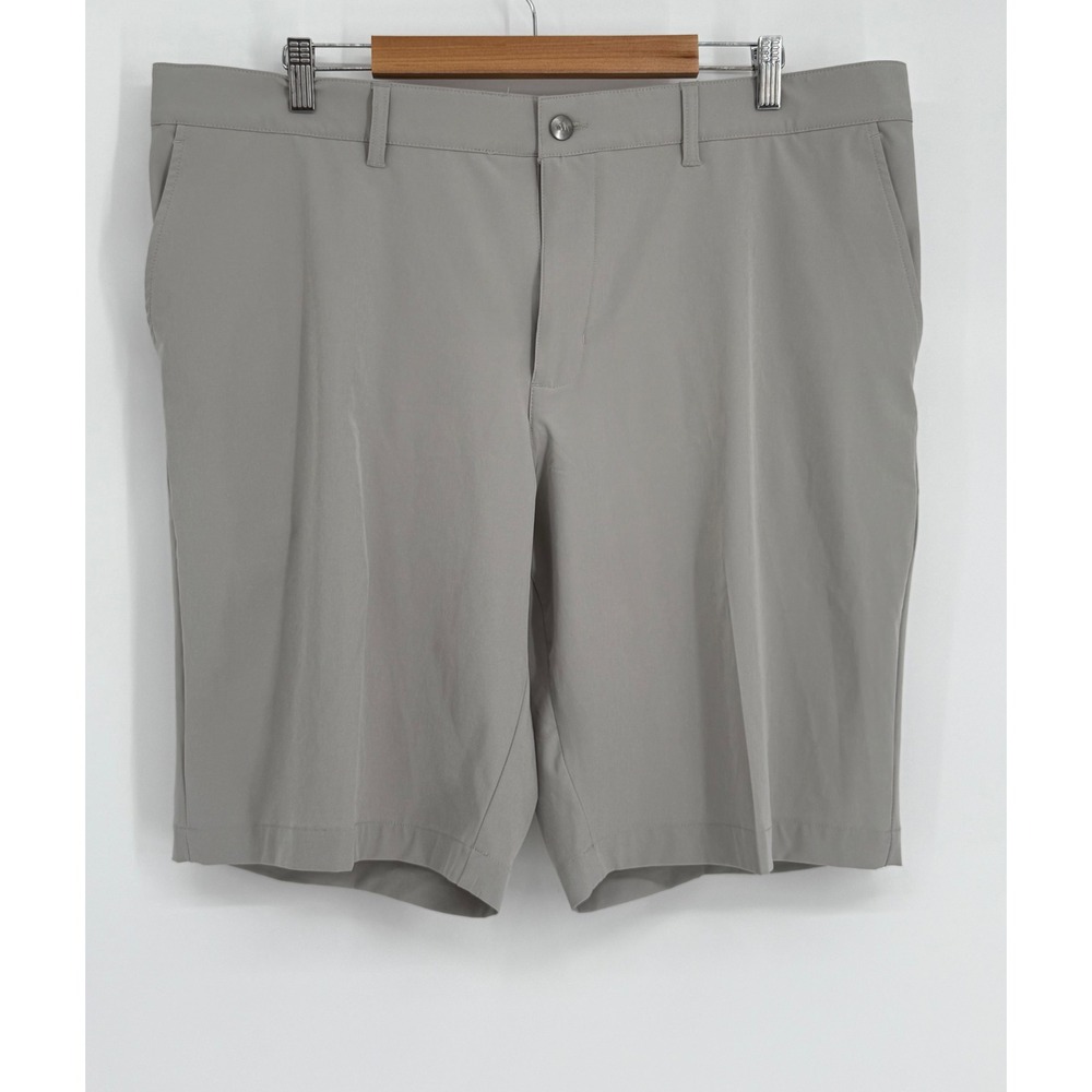 Adidas Mens Gray Golf Shorts Sz 40 Stretch Performance Flat Front Activewear